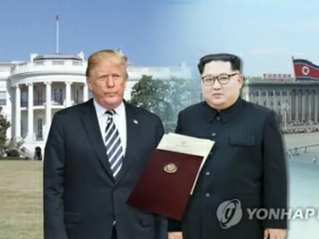 トランプ大統領（左）と金委員長（コラージュ）＝（聯合ニュースTV）