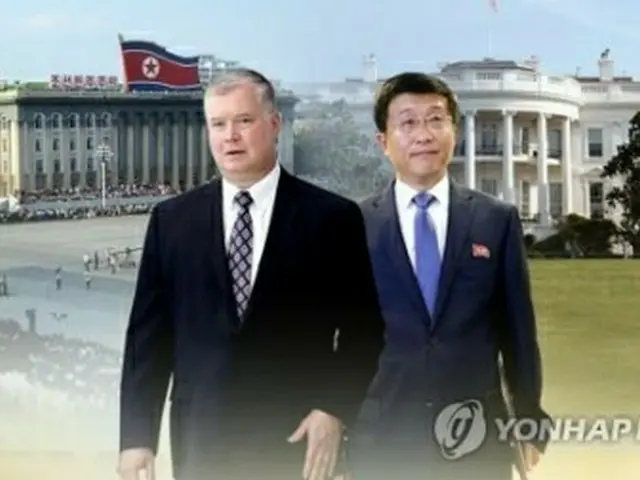 ビーガン氏（左）と金赫哲氏（コラージュ）＝（聯合ニュースＴＶ）