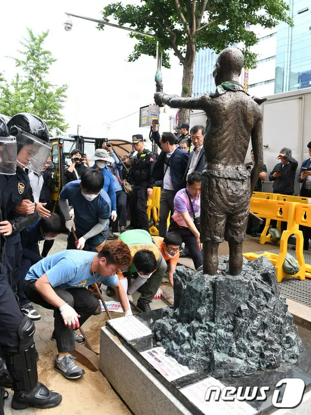 釜山・日本総領事館前に元徴用工を象徴する像を設置か…三・一運動記念日に＝韓国