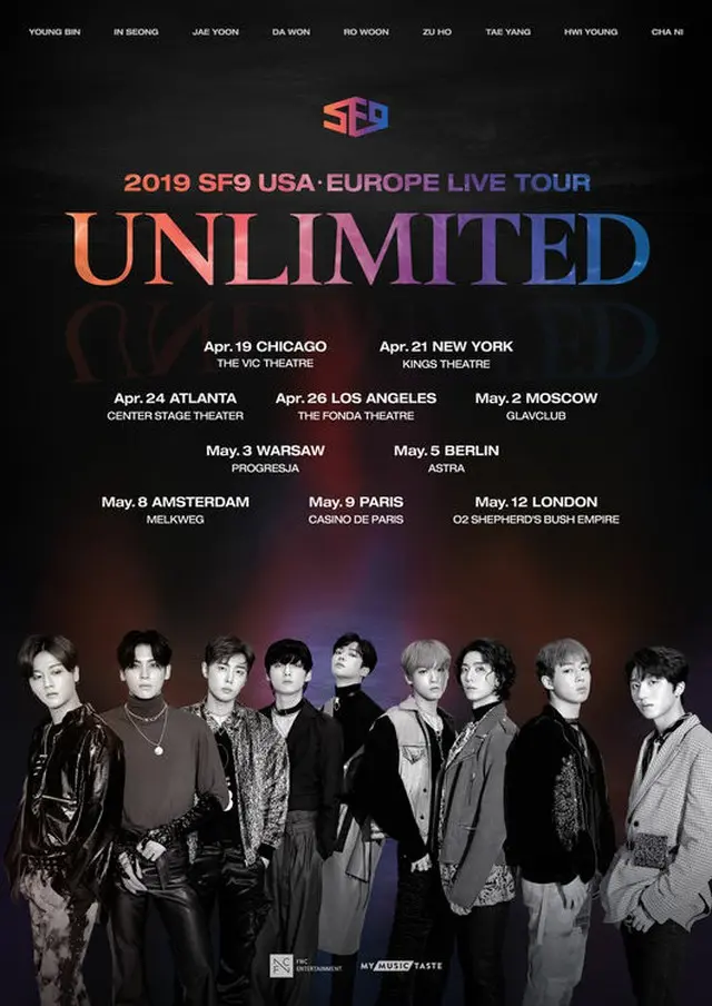 「SF9」、米・欧州ツアー「UNLIMITED」開催へ＝10都市公演を確定（画像:OSEN）