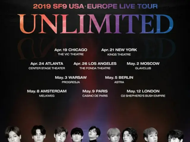 「SF9」、米・欧州ツアー「UNLIMITED」開催へ＝10都市公演を確定（画像:OSEN）