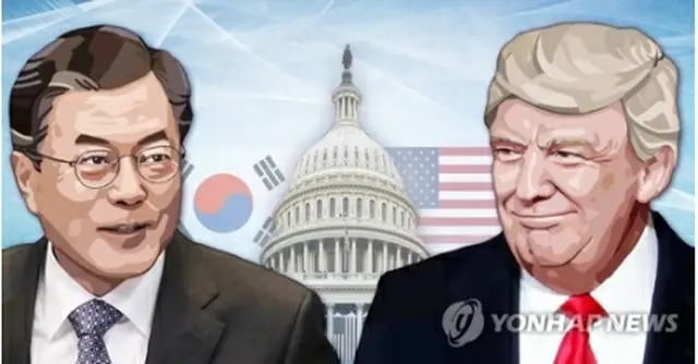 文大統領（左）とトランプ大統領（コラージュ）＝（聯合ニュース）