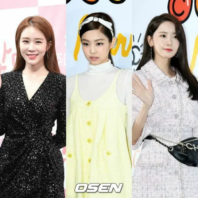 2019年3月の女性広告モデルブランド評判の調査結果、1位はユ・インナ、2位は「BLACKPINK」JENNIE（ジェニー）、3位はユナだった。（提供:OSEN）