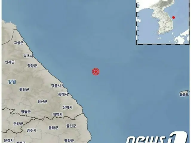 東海市近郊沖でM4.3の地震発生＝韓国気象庁