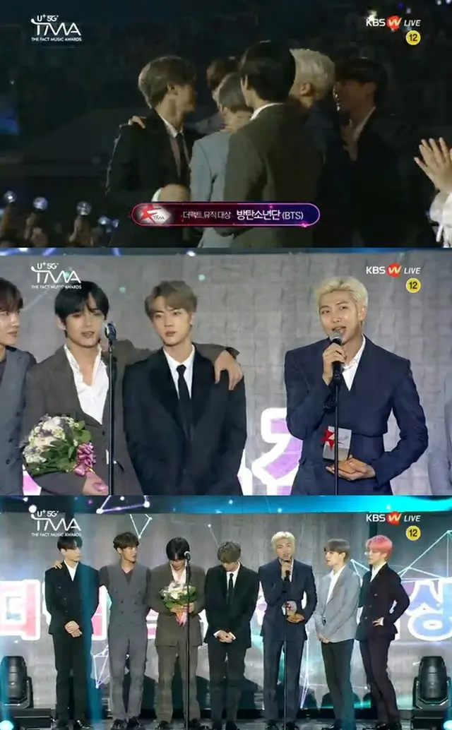 韓国ボーイズグループ「防弾少年団」が、「U+5G THE FACT MUSIC AWARDS」で大賞を受賞した。（提供:news1）