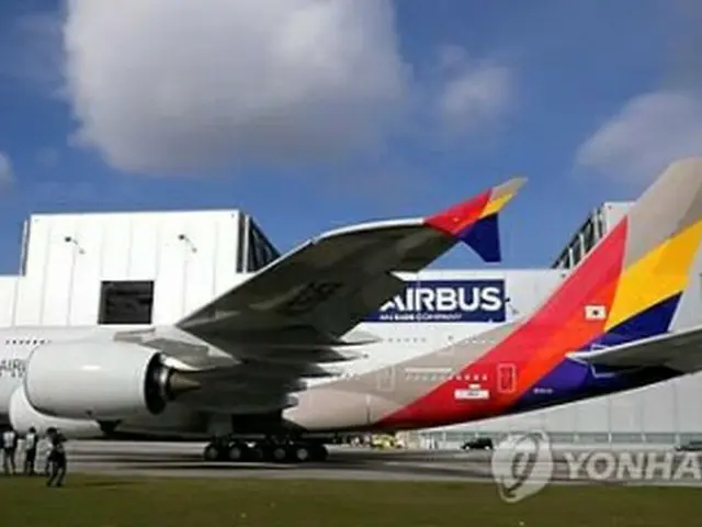 アシアナ航空のＡ３８０型機（資料写真）=（聯合ニュース）