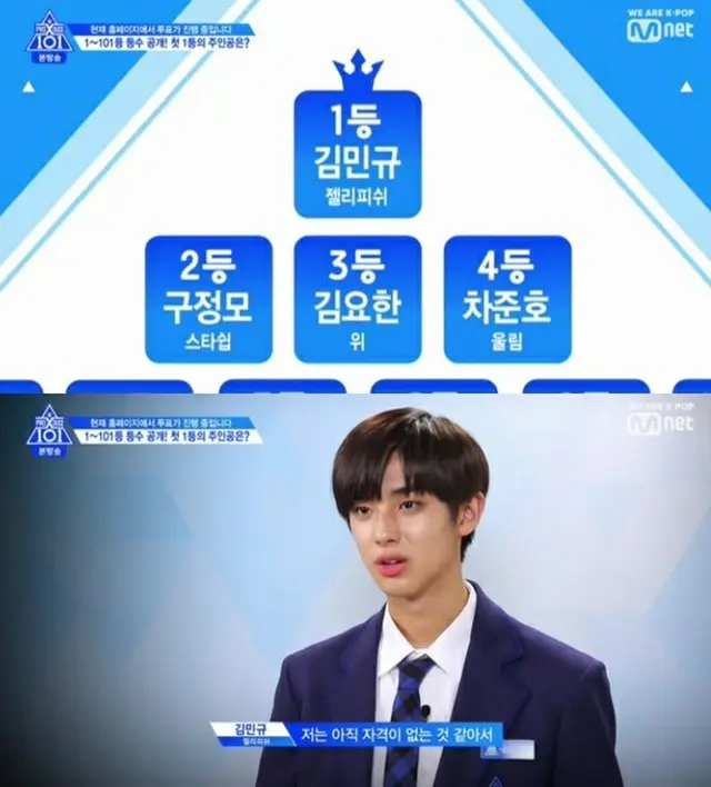 韓国Mnetのオーディション番組「PRODUCE X 101」の初めての投票結果が発表された。（提供:news1）