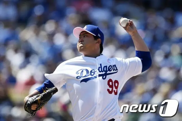 2G17イニング無失点のリュ・ヒョンジン、「MLB今週の選手」に初選定