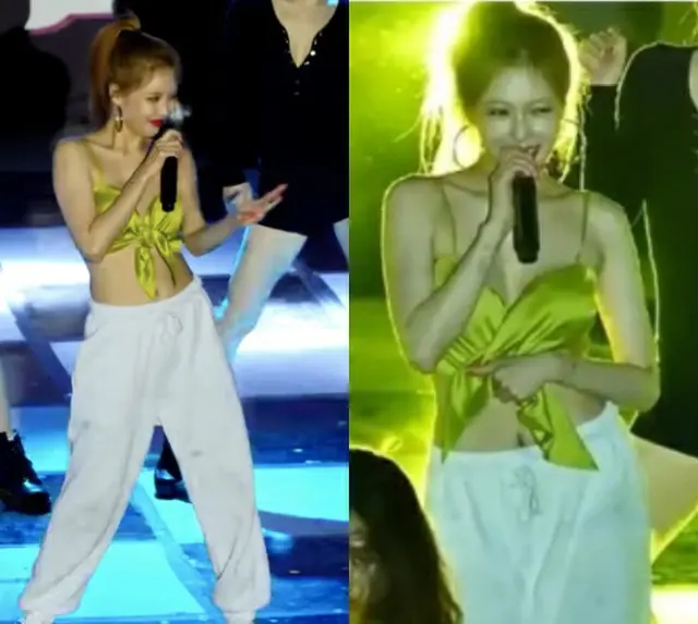 韓国歌手ヒョナが、大学祭のステージで胸が露出するドキッとする状況でもプロらしい対処に会場から大きな拍手を浴びた。（提供:OSEN）