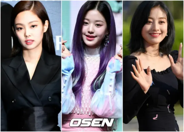 ガールズグループ個人ブランド評判2019年5月のビッグデータ分析結果、1位は「BLACKPINK」JENNIE（ジェニー）、2位は「IZ*ONE」チャン・ウォニョン、3位は「TWICE」ジヒョだった。（提供:OSEN）