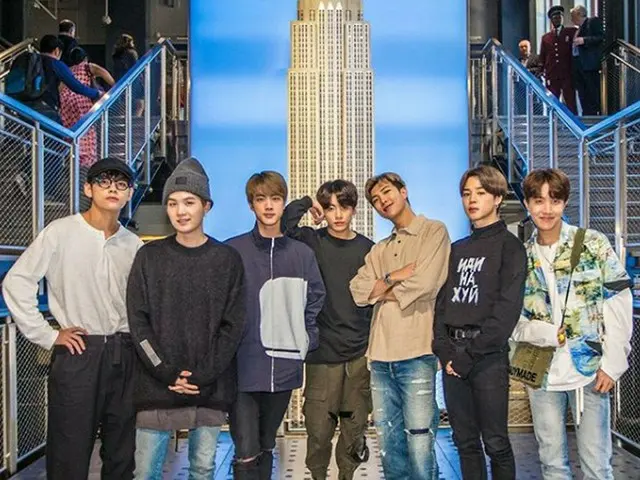 「防弾少年団」JIMINに”また”Tシャツ問題… ロシア語の放送禁止用語（画像:Empire State Building公式インスタグラム）