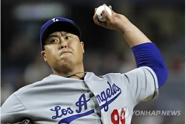 ドジャースの韓国人左腕、柳賢振＝（聯合ニュース）