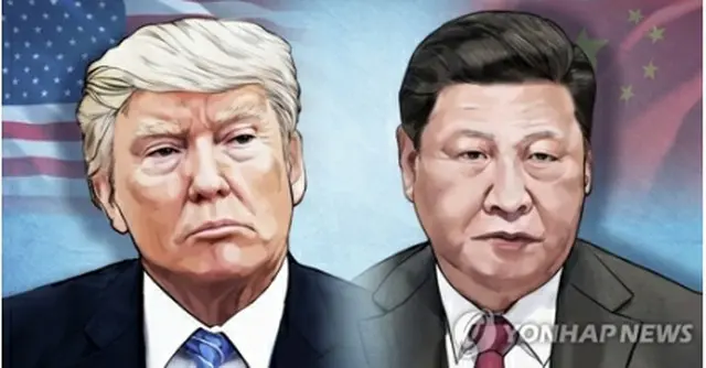 トランプ氏と習近平氏（イラスト）＝（聯合ニュース）