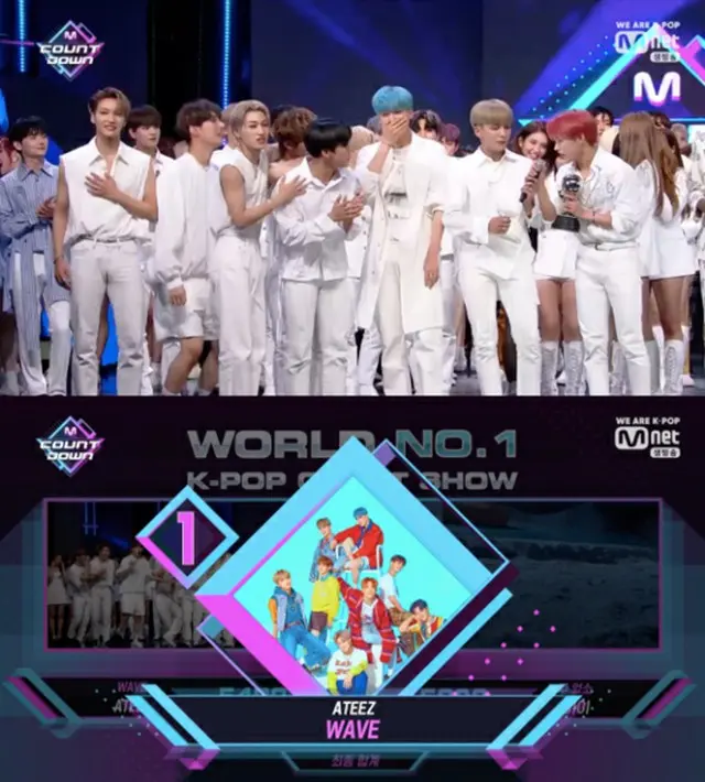 韓国ボーイズグループ「ATEEZ」が、デビューしてから初めて1位を獲得した。（提供:OSEN）
