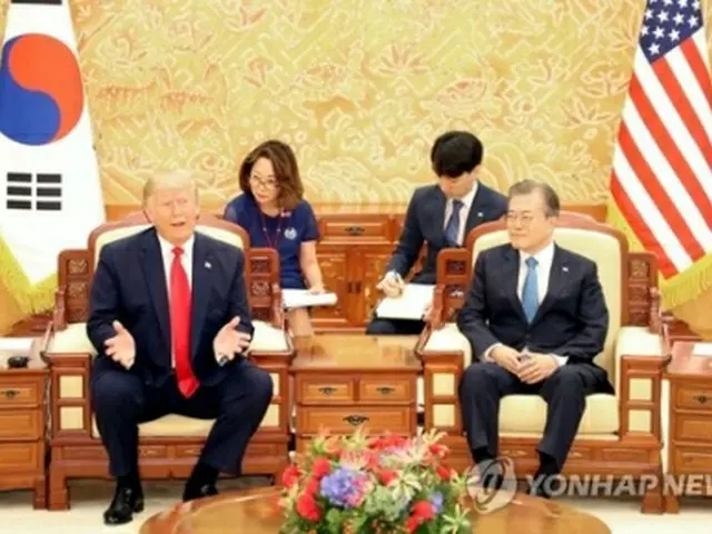 ３０日午前に始まった韓米首脳会談＝３０日、ソウル（聯合ニュース）