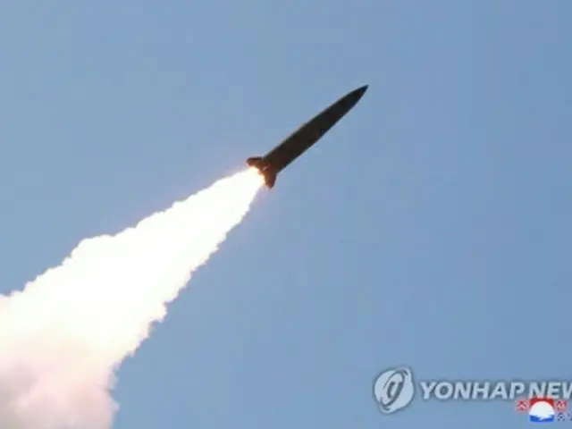 5月に北朝鮮の朝鮮中央通信が公開した新型短距離ミサイル＝（聯合ニュース）≪転載・転用禁止≫
