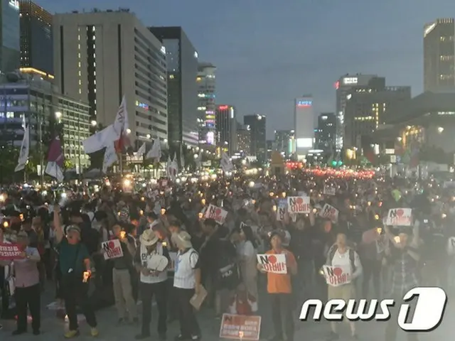 日本政府による対韓輸出管理強化によって韓国では安倍政権を糾弾する集会が拡散している。（提供:news1）