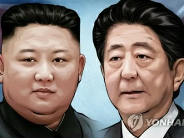 北朝鮮の金正恩（キム・ジョンウン）国務委員長（朝鮮労働党委員長、左）と日本の安倍晋三首相（コラージュ）＝（聯合ニュース）