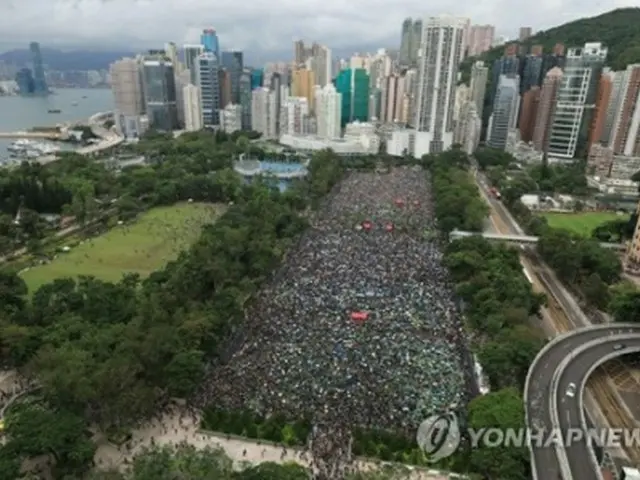 香港で１８日に行われた大規模デモの様子（資料写真）＝（聯合ニュース）