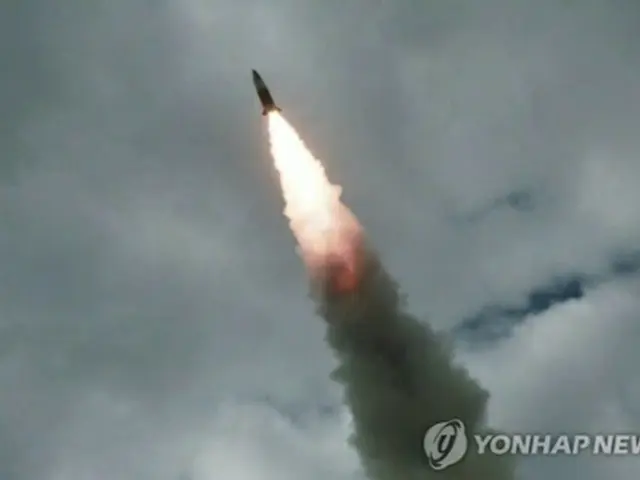 北朝鮮メディアが公開した今月１６日に発射した飛翔体＝（聯合ニュース）≪転載・転用禁止≫