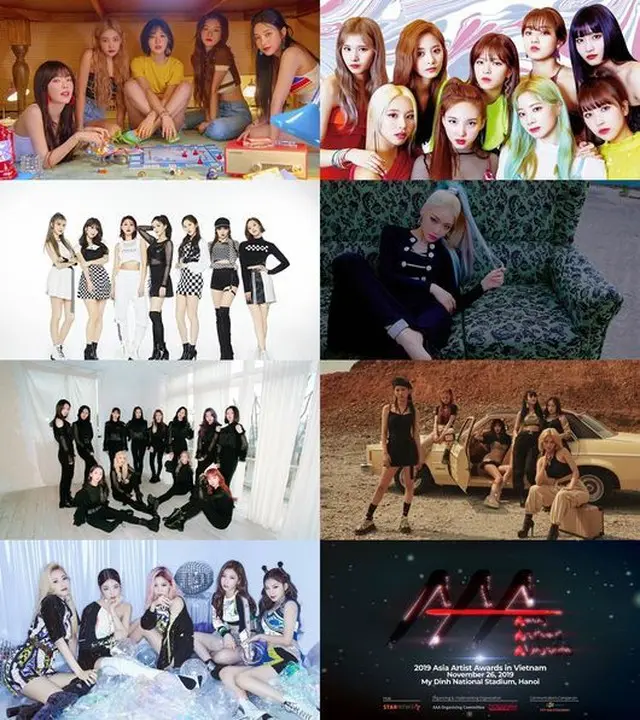 【公式】「Red Velvet」、「TWICE」、チョンハ、「ITZY」…「2019 AAA」にガールズグループ総出演（提供:Osen）