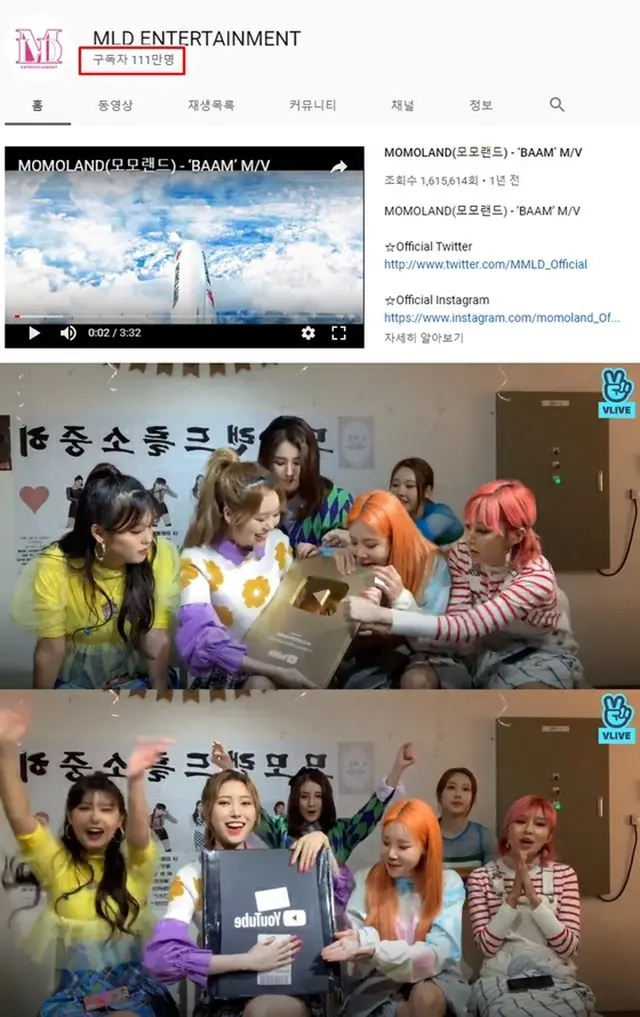 「MOMOLAND」、YouTube登録者数111万人突破...ゴールドボタン開封（提供:News1）