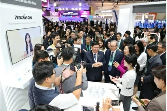展示ブースの様子（アモーレパシフィック提供）＝（聯合ニュース）≪転載・転用禁止≫