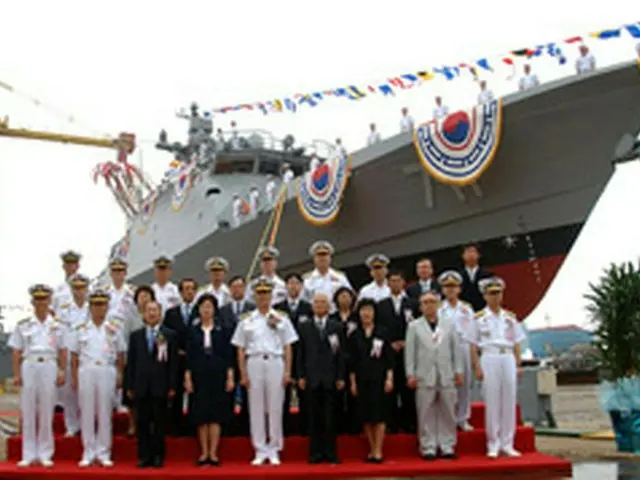 「尹永夏艦」の進水式（海軍本部提供）＝28日、ソウル（聯合）