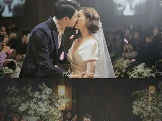 キム・スンヒョン＆チャン・ジョンユン、結婚式での写真を公開、新郎はドリブルでバージンロード入場（提供:OSEN）