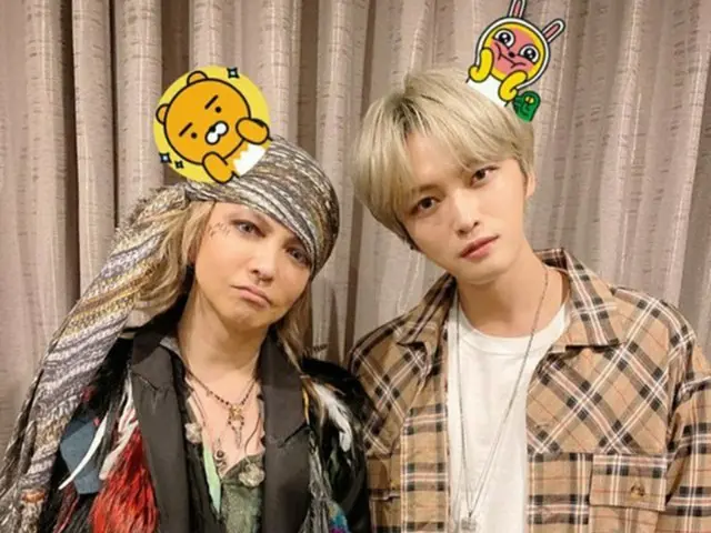 韓国歌手キム・ジェジュン（JYJ）が、HYDE（L'Arc-en～Ciel）とのツーショットを公開して話題になっている。（写真提供:OSEN）