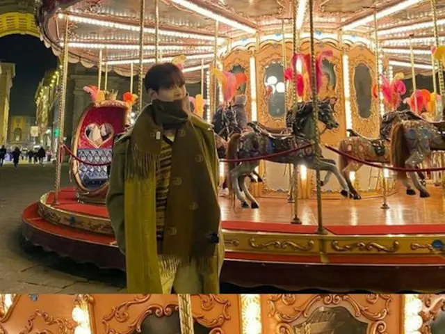 チャ・ウヌ（ASTRO）、SNSに遊園地でのショットを公開…“白馬に乗った王子様がやってきた”（提供:OSEN）