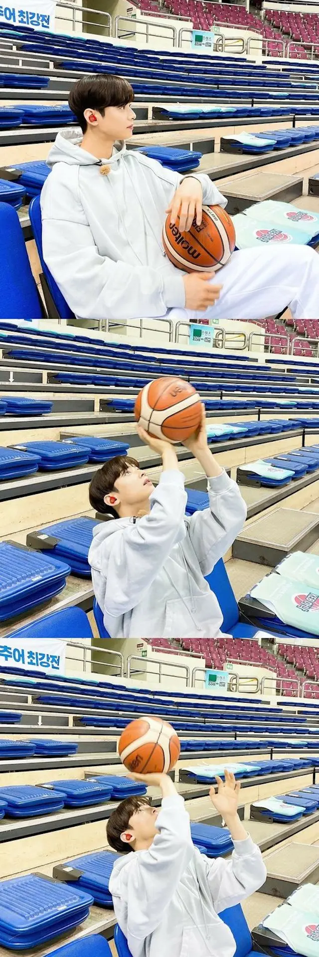 チャ・ウヌ（ASTRO）、SNSで小顔が際立つ写真を公開…“バスケットボールより小さいなんて…”（提供:OSEN）