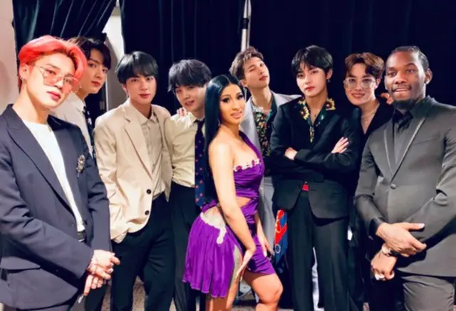 「防弾少年団」の「Finesse」歌唱映像にブルーノ・マーズ＆CardiBが言及＝「ありがとう友よ」（提供:OSEN）