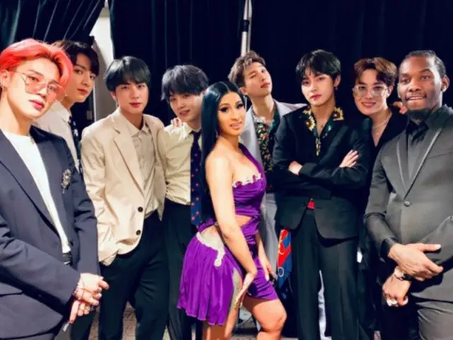 「防弾少年団」の「Finesse」歌唱映像にブルーノ・マーズ＆CardiBが言及＝「ありがとう友よ」（提供:OSEN）
