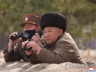 金正恩氏　火力打撃訓練を指導＝９日発射の飛翔体
