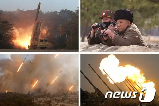 正恩氏、9日の火力打撃訓練を指導（画像:news1）