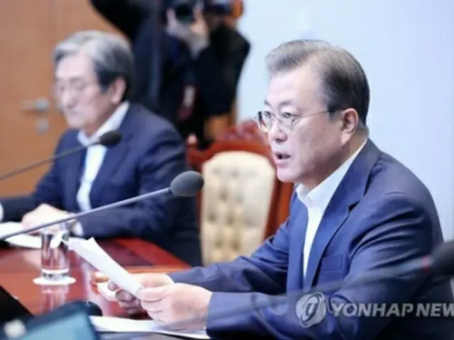 文在寅（ムン・ジェイン）大統領は集団感染が起きた南東部の大邱市と慶尚北道を「特別災難（災害）地域」に指定した＝（聯合ニュース）