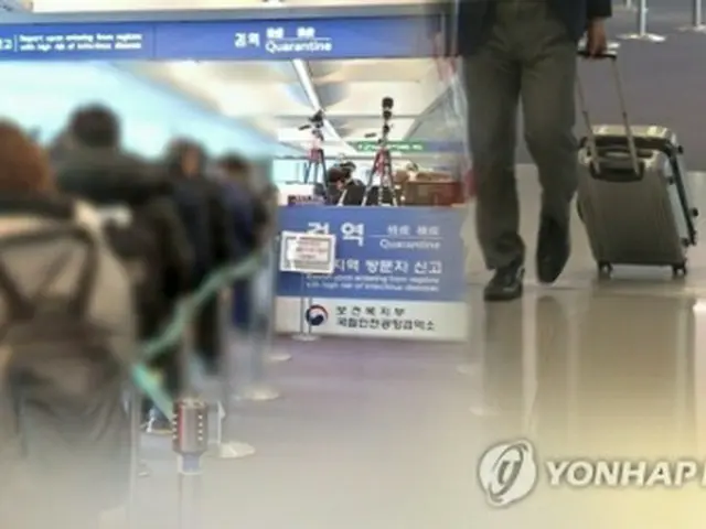 韓国の当局は空港での検疫を強化している（コラージュ）＝（聯合ニュースＴＶ）