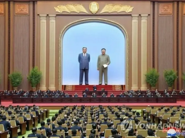 昨年８月に開かれた最高人民会議（朝鮮中央テレビ）＝（聯合ニュース）≪転載・転用禁止≫