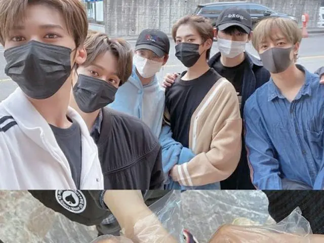 「ONEUS」、マスク＆手袋着用で事前投票認証ショット…「一緒に投票」ファンに促す（提供:OSEN）