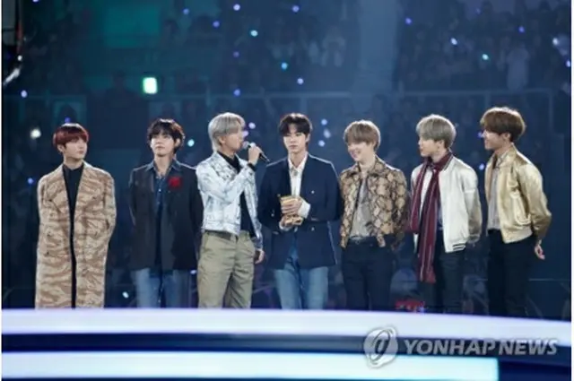 韓国人気グループのＢＴＳ（Ｍｎｅｔ提供）＝（聯合ニュース）≪転載・転用禁止≫