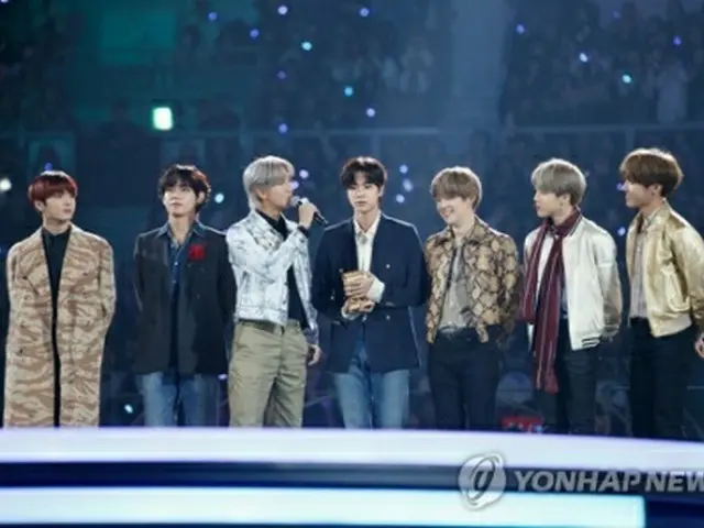 韓国人気グループのＢＴＳ（Ｍｎｅｔ提供）＝（聯合ニュース）≪転載・転用禁止≫