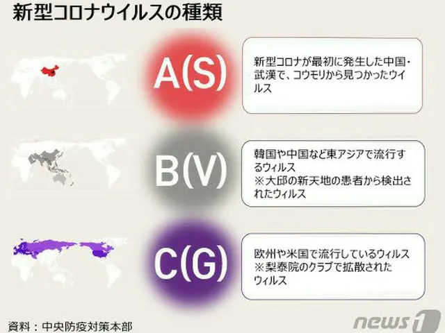 新型コロナウイルスの種類（提供:news1）