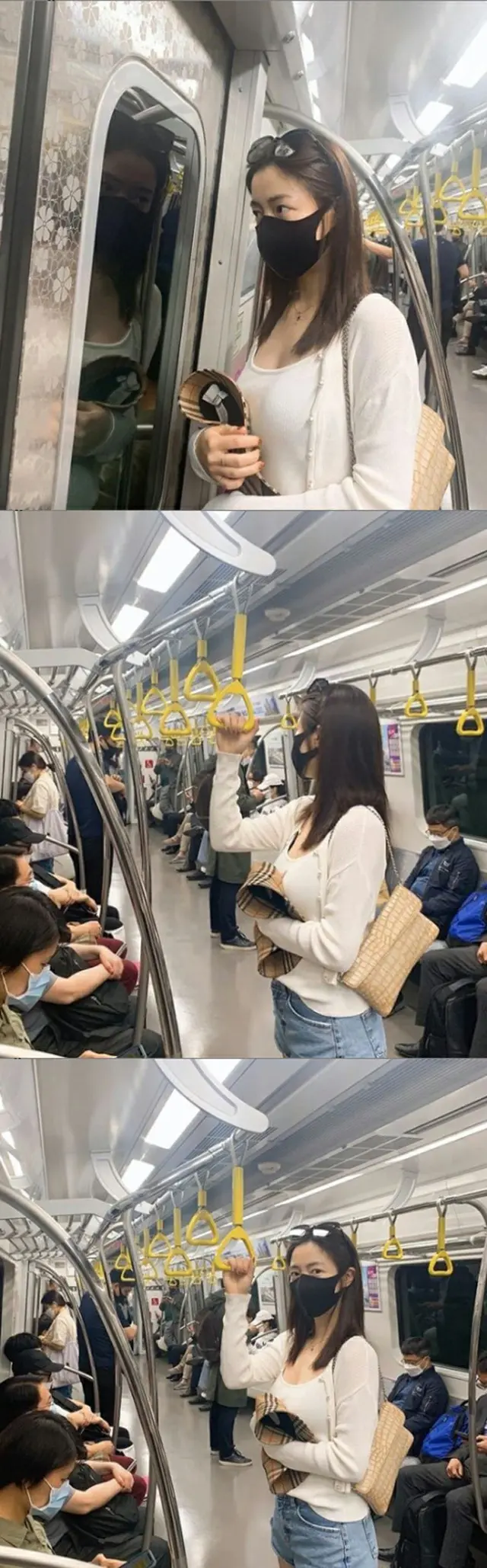 「T-ARA」出身女優リュ・ファヨン、マスク姿で電車移動の様子を公開…「地下鉄万歳」（提供:OSEN）