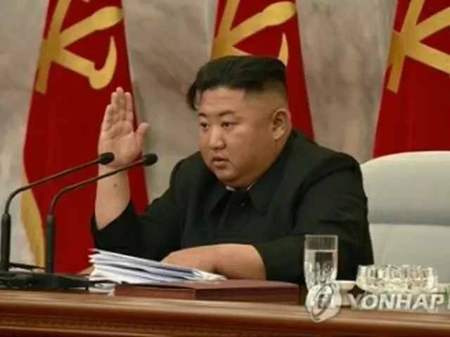 金正恩（キム・ジョンウン）国務委員長（朝鮮労働党委員長、朝鮮中央テレビより）＝（聯合ニュース）≪転載・転用禁止≫