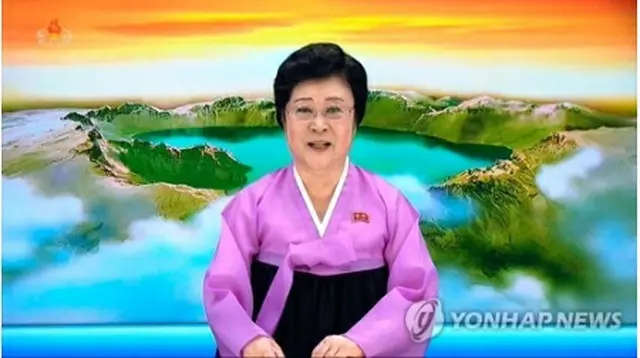 24日、対韓軍事行動計画の保留を伝える朝鮮中央テレビ＝（聯合ニュース）≪転載・転用禁止≫