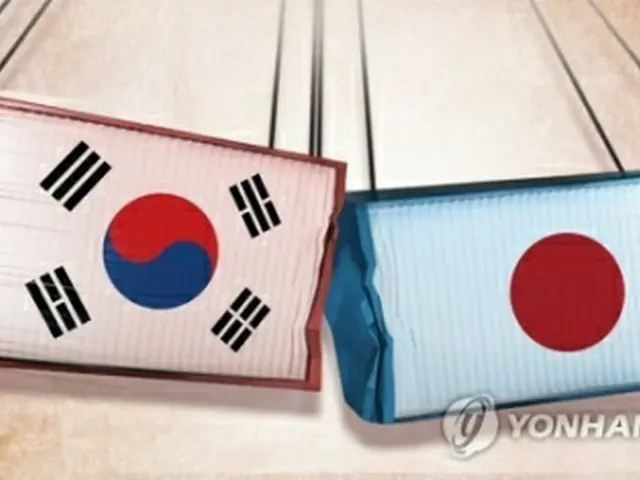 日本による対韓輸出規制強化から間もなく１年になる（イラスト）＝（聯合ニュース）