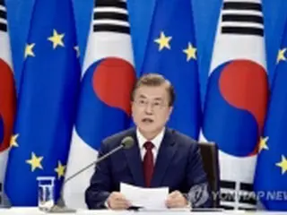 文大統領「米大統領選前の米朝対話へ全力」　EUとの首脳会談で