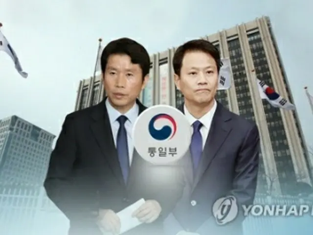 李仁栄氏（左）と任鍾ソク氏＝（聯合ニュースTV）
