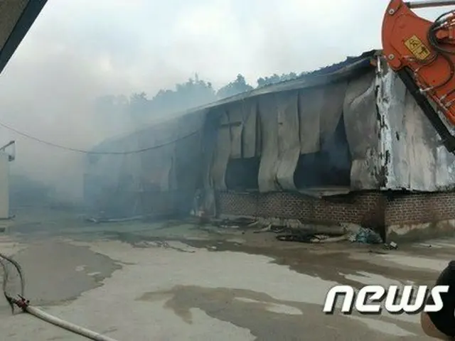 韓国ファソン(華城)の家具倉庫で火災＝1棟が全焼(提供:news1)